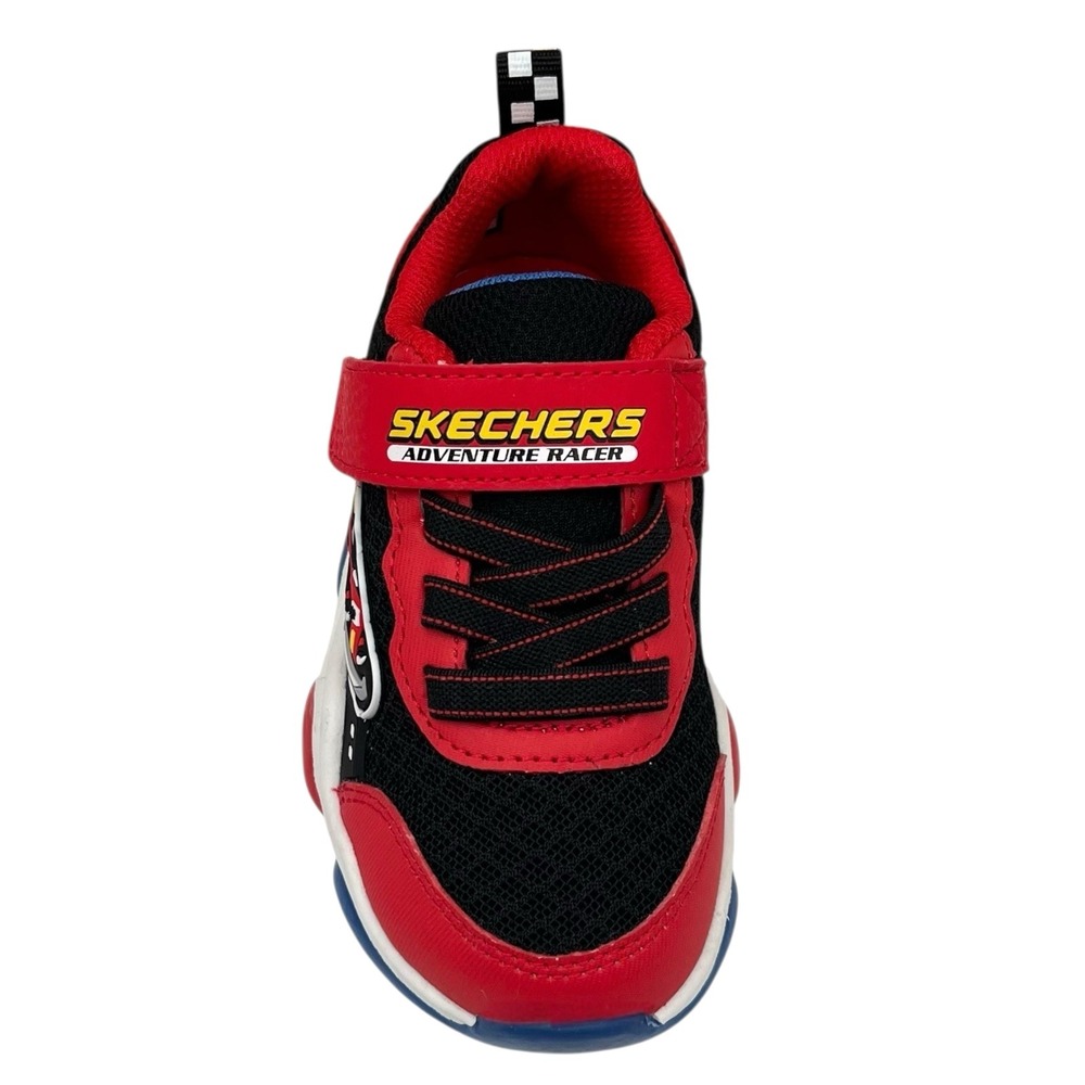 Skechers Toddler Boys Light-up Athletic Shoes Size 10 Slip-on Sneakers Black Red - Picture 5 of 12